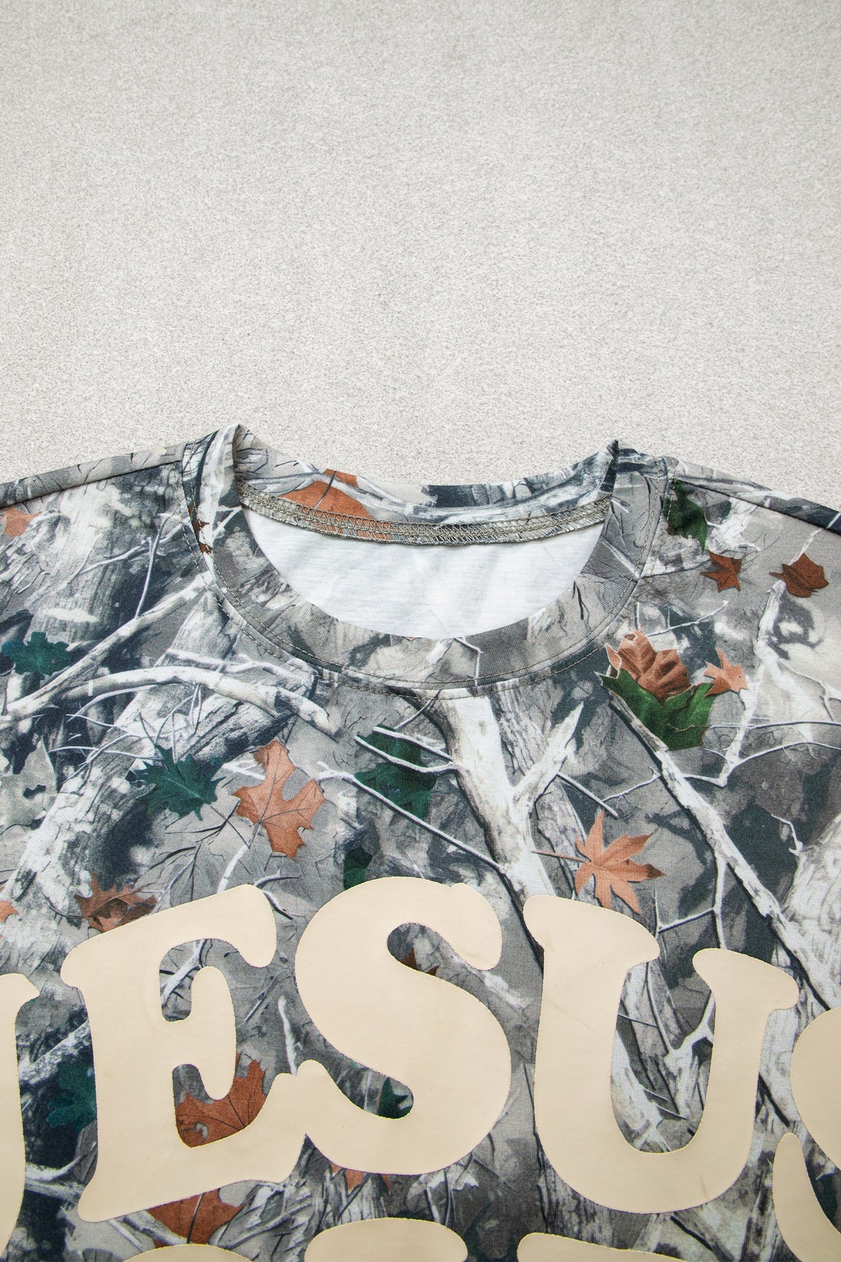 Beige Camo Woodland JESUS LOVES YOU  Casual Tee